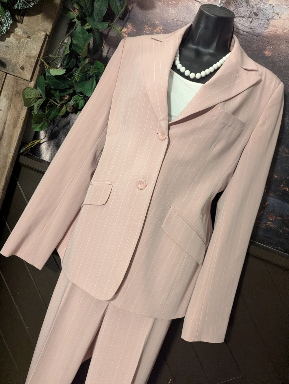 Pink Pinstripe Blazer And Pants.      8-10